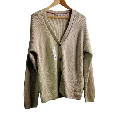 BNWOT Tommy Hilfiger Mens  Size M Button-down Cardigan Beige 