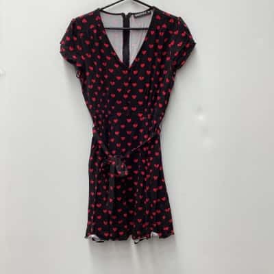 Dangerfield Womens  Size 10 Black  / with heart Pattern dress