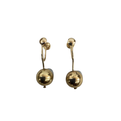  Womens Vintage Estate Clip On (Screw Back) Earrings 14ct Gold (Stamped 14K)