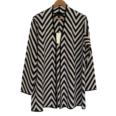 BNWT* Maggie T  Open-Front Chevron Knit Cardigan.  Size L 