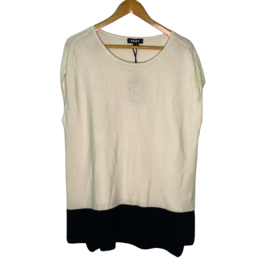 DKNY Womens  Size M Sleeveless Top Black  / Off White 