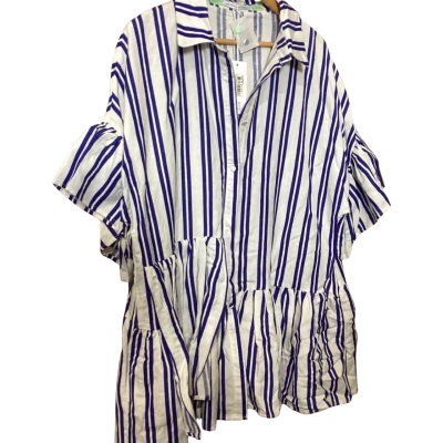 Bohemian Traders Womens  Size L Shirt Dress Blue / Striped 