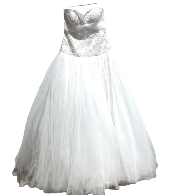 Jordann Couture Women's  Size 10 / 12 Wedding Dress White 