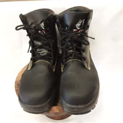 Steel blue black size 10.5 lace-up quality work boots