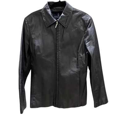 London Fog Womens  Size M Leather Jacket Black  