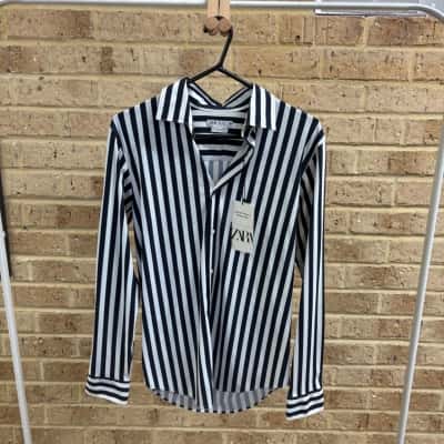 Zara Womens slim striped shirt  Size S 