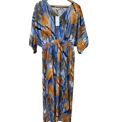 BNWT W-Lane Womens Size 18 Blue / Khaki / Orange Dress