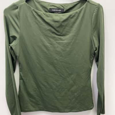 Forever New Womens  Size S Long Sleeve Top Olive 