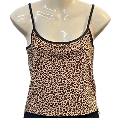 Factorie Womens  Size M Cami  / Shoestring Strap Top / Singlet Top Black  / Brown 