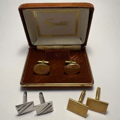 Vtg. Set of 3 Mens Cufflinks 