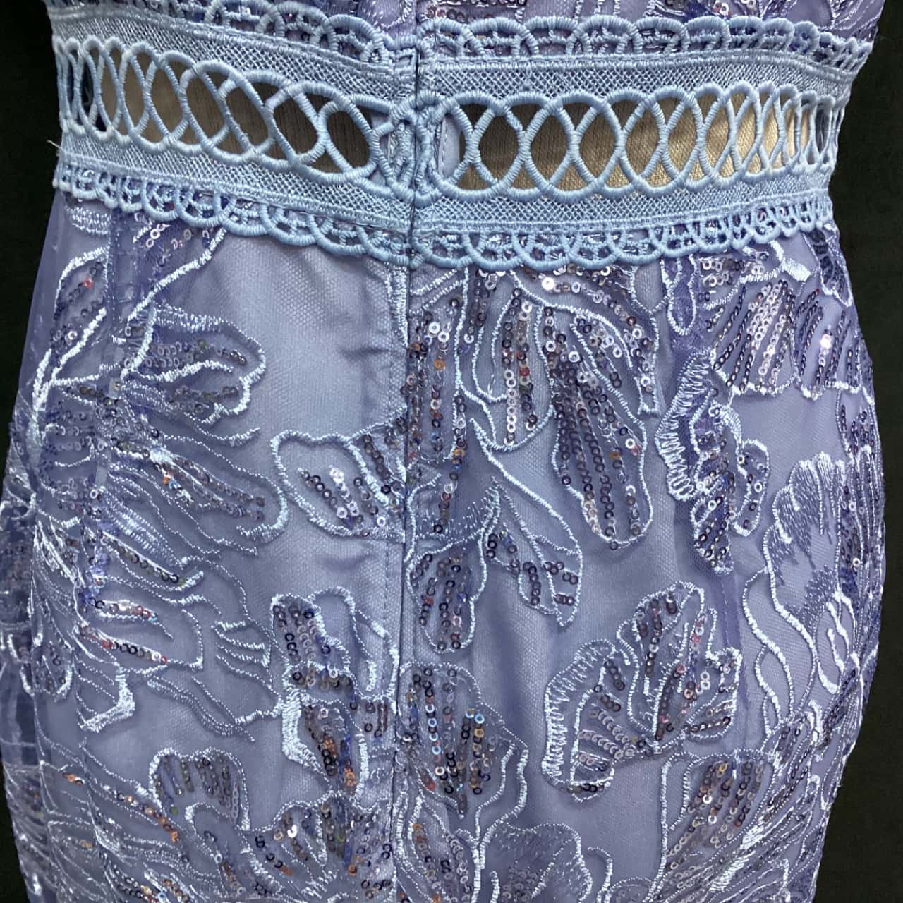 ASOS Womens Size 12 Shoestring Strap Blue Sequinned Formal Dress(s)