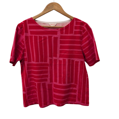 Gorman Womens Pink/Red Short Sleeve Top - Organic Cotton