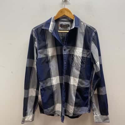 Ben Sherman Mens  Size M Blue / Pattern / Striped / White 