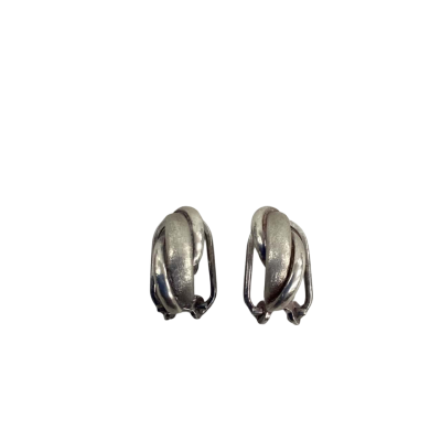 Vintage Metall Germany Womens Clip On Earrings Sterling Silver (Stamped 925)
