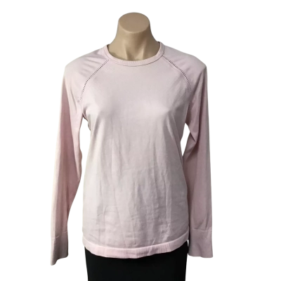 Lorna Jane Womens Size M Pale Pink Seamless Long Sleeve Top