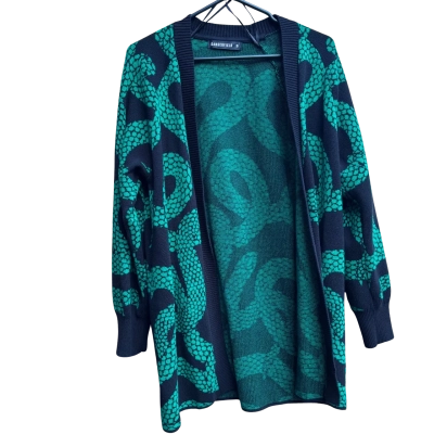 Dangerfield Women's Green And Black Snake Print Cardigan Size S 