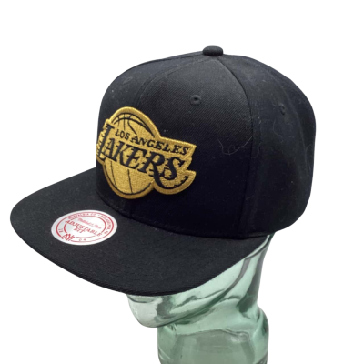 Mitchell & Ness Mens  Size One Size Cap Black/Gold logo “Los Angeles Lakers”