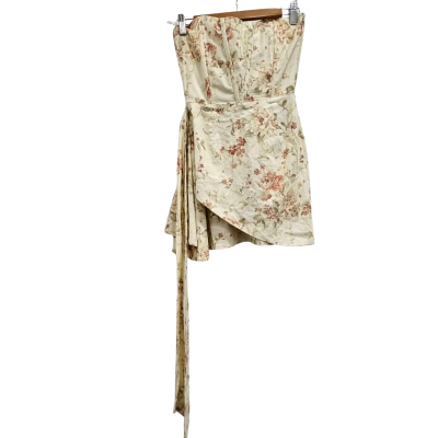V.Chapman Womens Size 0 Floral Mini-Dress Cream-pink