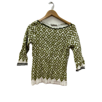  Easton Pearson Womens  Size 12 Long Sleeve Top Green / White 