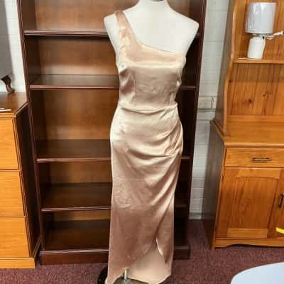 White Fox Womens  Size M Cocktail Dress Gold 