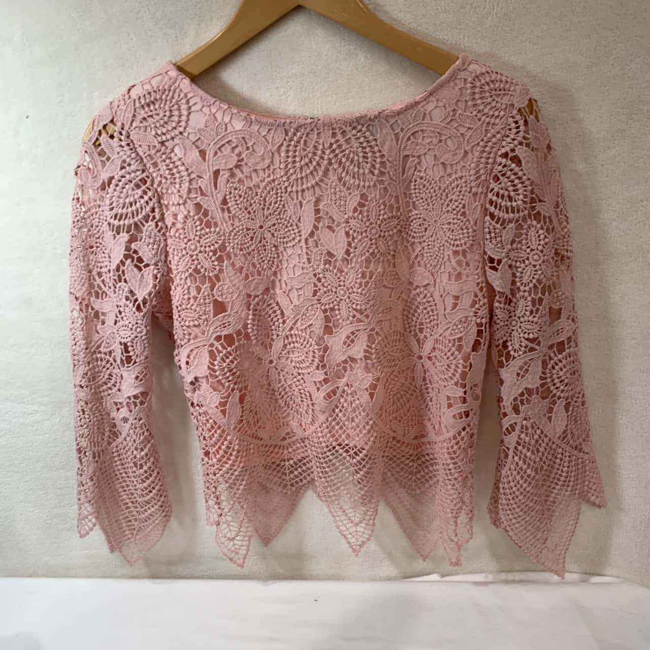 Valleygirl Womens Size 12 Pink Lace Top