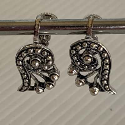  Vintage Mid-Century Screw Back Earrings - Art Deco Spiral Design