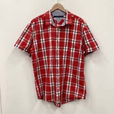 Tommy Hilfiger Checked Short Sleeve Shirt Red Size XXL