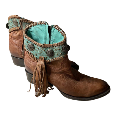 Corral Cowhide Western Ankle Boots Size 11M