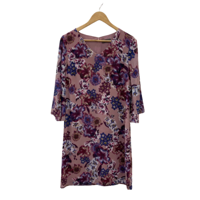 Jacqui-E Womens  Size 8 Floral Dress Blue / Pink  / Purple 