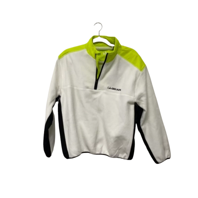 BNWT LA GEAR Panel Zip Crew Jumper Size 10 White / Yellow RRP$59