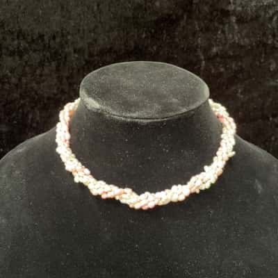 Vintage Multi-strand Pink & White Baroque Pearls Ckoker