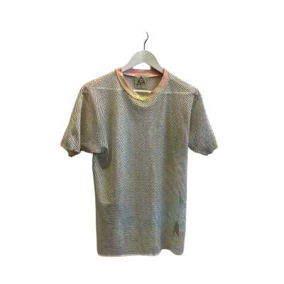 Unif Women's Size XS Short Sleeve Netted T-Shirt White with Rainbow Tie-Dye