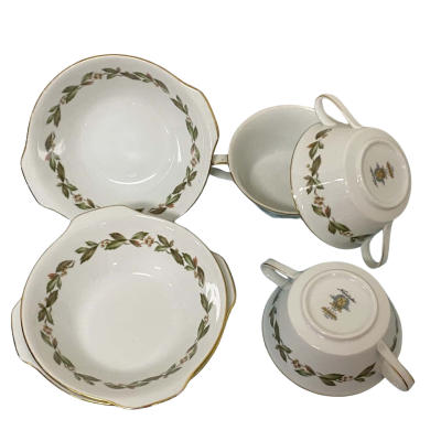 Noritake 3 x Soup Bowls with Handles, 3 Dessert Bowls