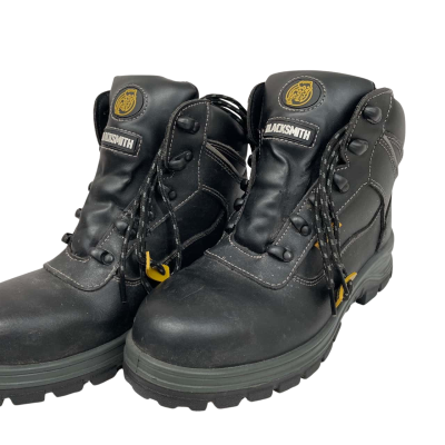  Mens Size 7 ‘Blacksmith’ “Sparky” Leather Steel Capped Work Boots Black  