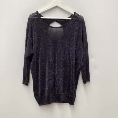 NEW - Jeanswest Womens Long Sleeve Top Black  / Silver RRP $49.99