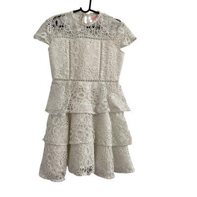 Marlo Kids  Size 7 or 8 Embroidered Dresses Ivory White RRP $129.95