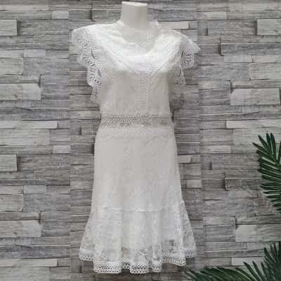 Ally Fashion Womens  Size 14 Midi Dress White 