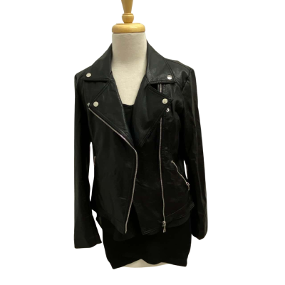 Guess Faux-Leather Moto Jacket. Size S 