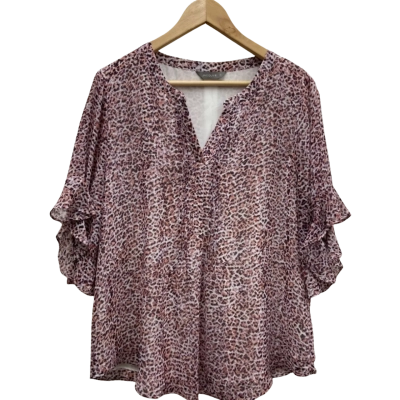 Jacqui-E Size 16 3/4 Sleeve Top Multicoloured 