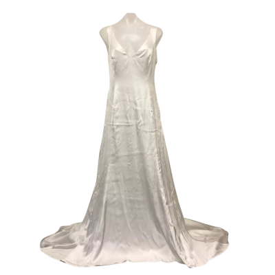 Showpo Size 10-12 White Satin Look Bridal Gown with Box 