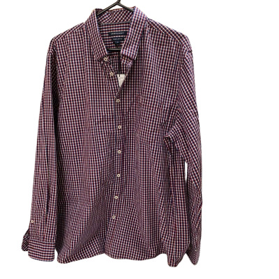 Sportscraft Mens  Size XL Navy Blue / Red Checked LSR Townsend Shirt 