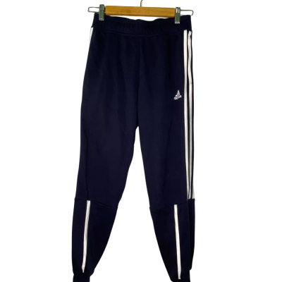 Adidas Kids  Size 11 / 12 Track Pants Navy Blue / Striped / White 