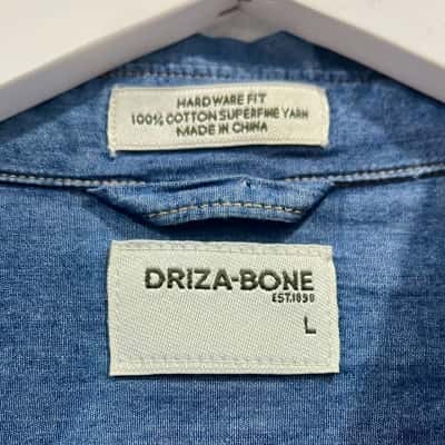 Driza-bone Blue Long Sleeve Cotton Shirt Size L