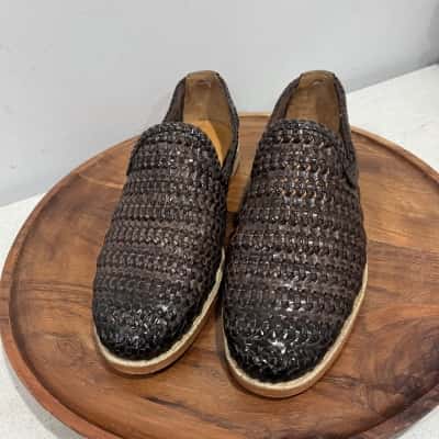 Aquillia Mens Leather Bora Slip On Dark Brown Size 41 