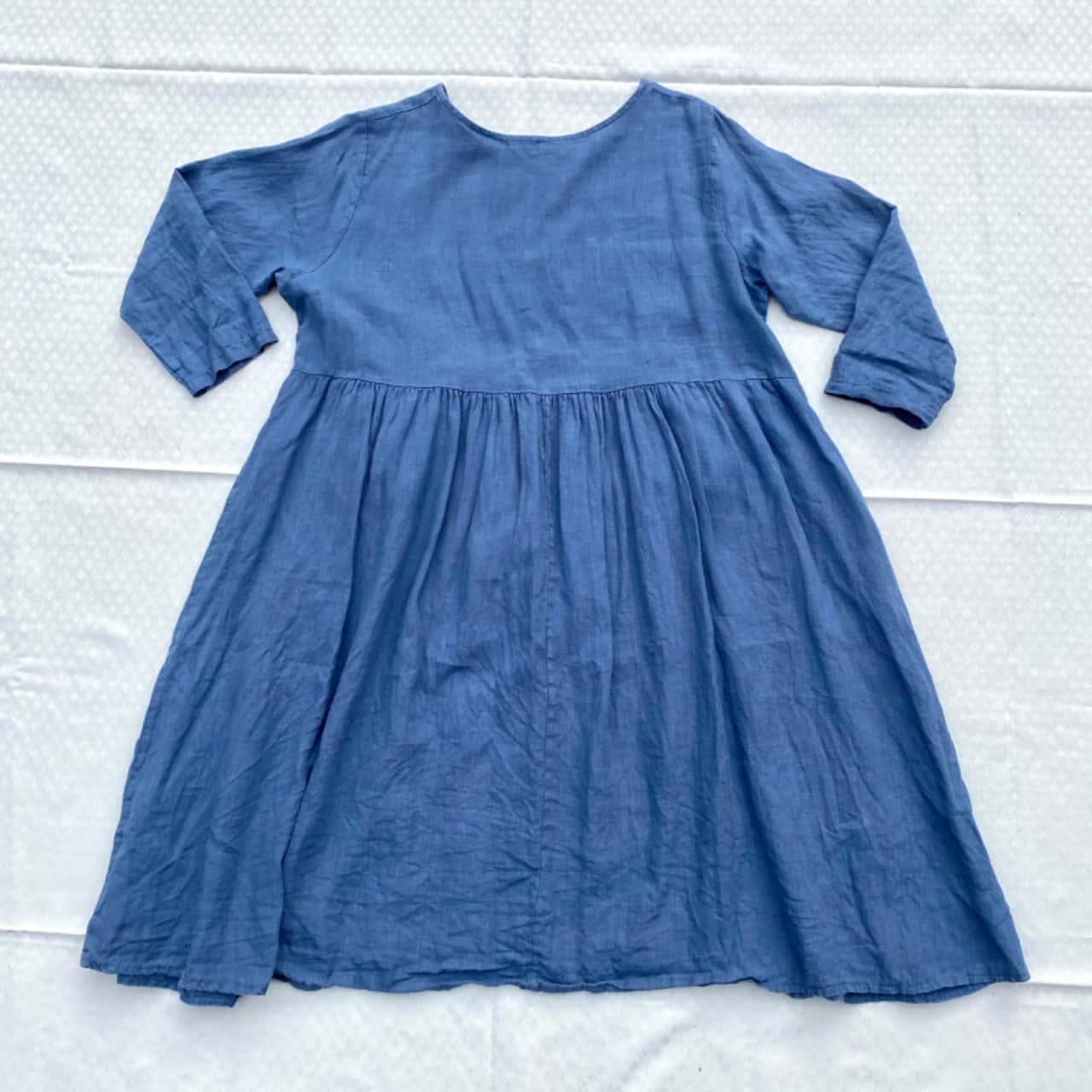 Talia Benson Dark Blue Linen Babydoll Dress with Front Pockets Size M(s) -  Used Very Good | Salvos Stores