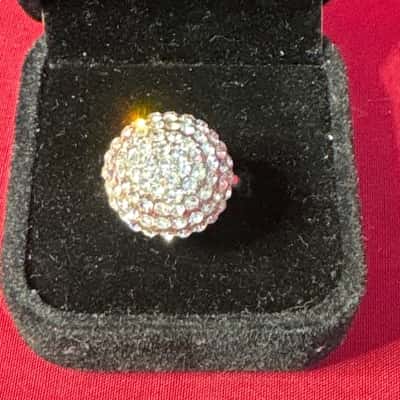  Women's Sphere Dress Ring with a Cluster of Diamantes