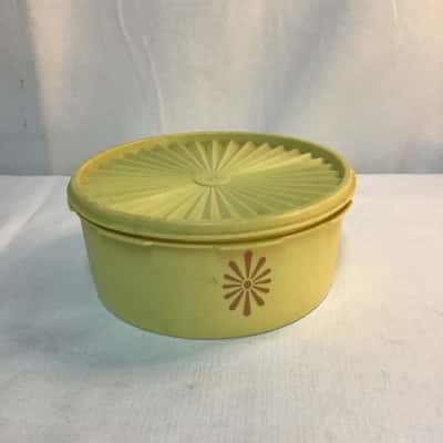 Vintage 1970s Yellow Tupperware Kitchen Canister