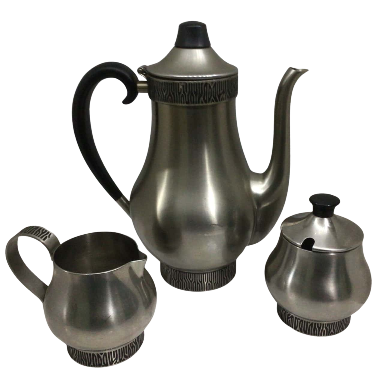 Stunning Retro 3 Piece Hecworth Godess Stainless Coffee Pot, Sugar