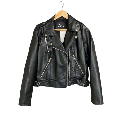 Zara - Womens  Size M  -  Black  Biker Jacket 