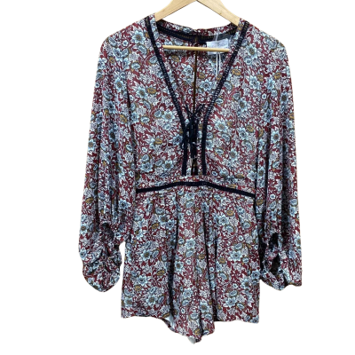 Seven Wonders Red Floral Playsuit Size 12